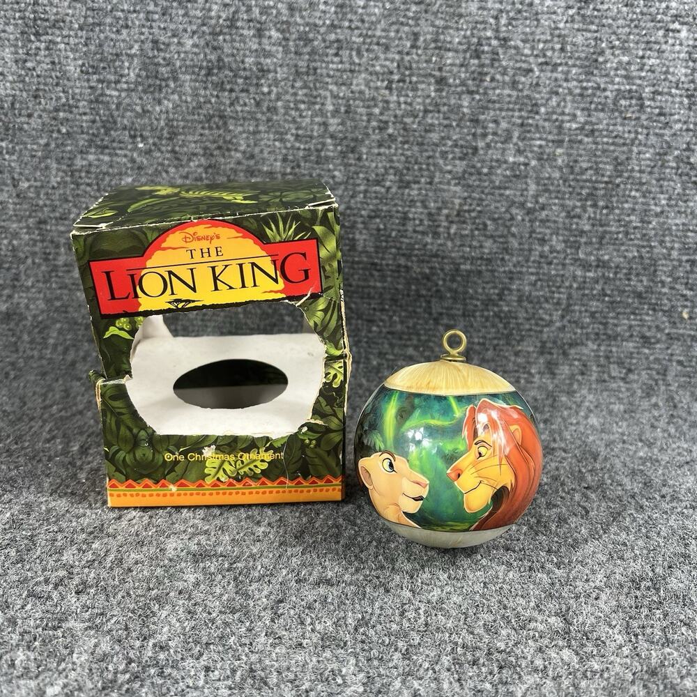 Vintage Disney The Lion King Christmas Ornament Simba Nala w/ Box